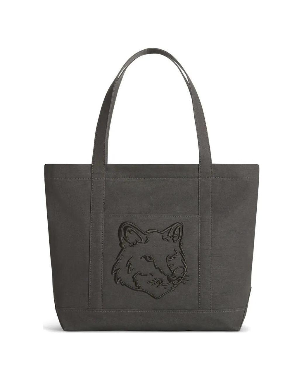 Maison Kitsuné Black Large Fox Head Tote Bag