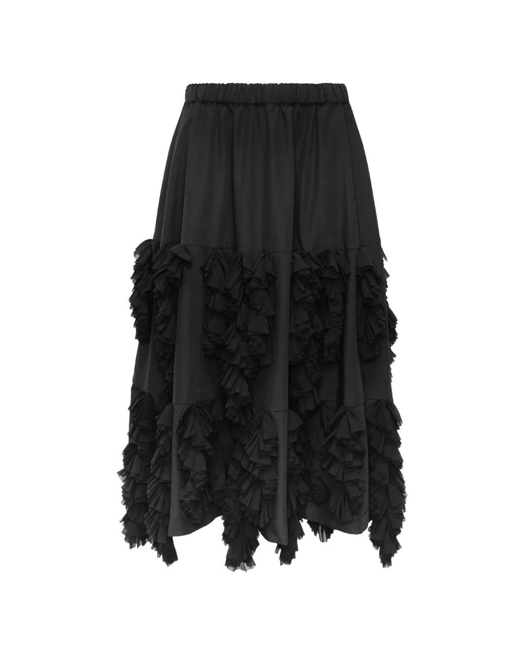 Comme des Garçons Black Jupe Mi-Longue À Volants Superposés
