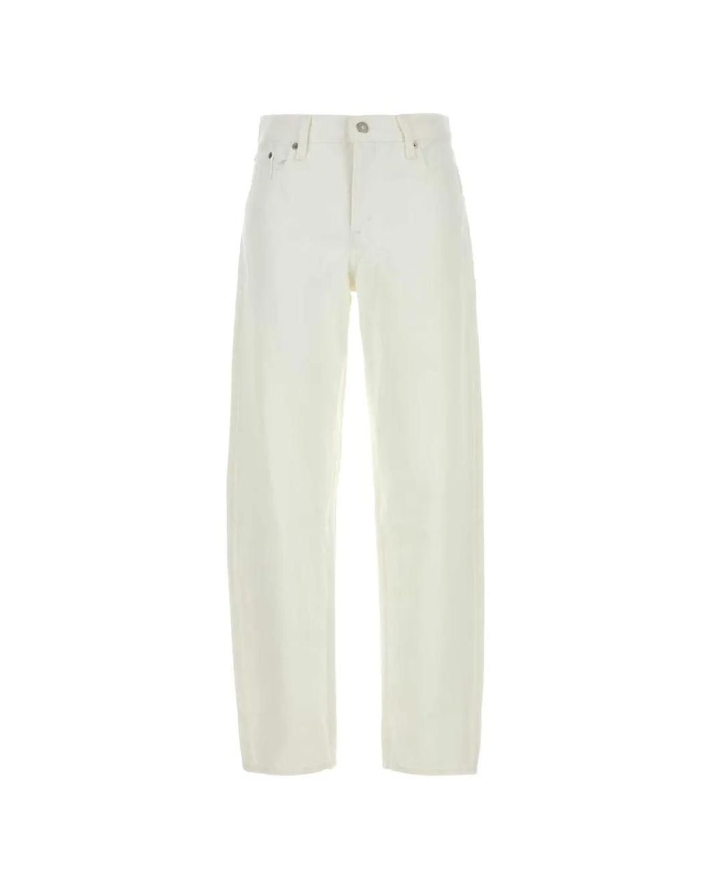 Levi's White Loose-Fit Buckle-Detail Jeans