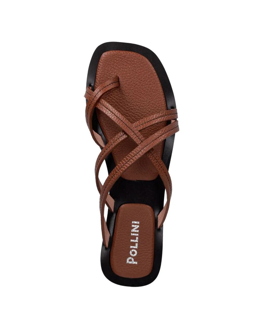 Pollini Brown Claquettes À Effet Grainé
