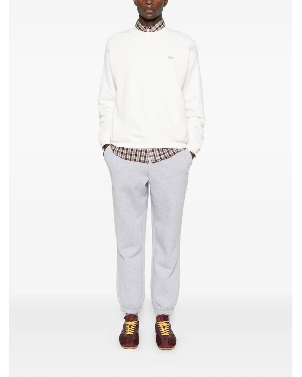 Lacoste White Cotton-Blend Pants for men