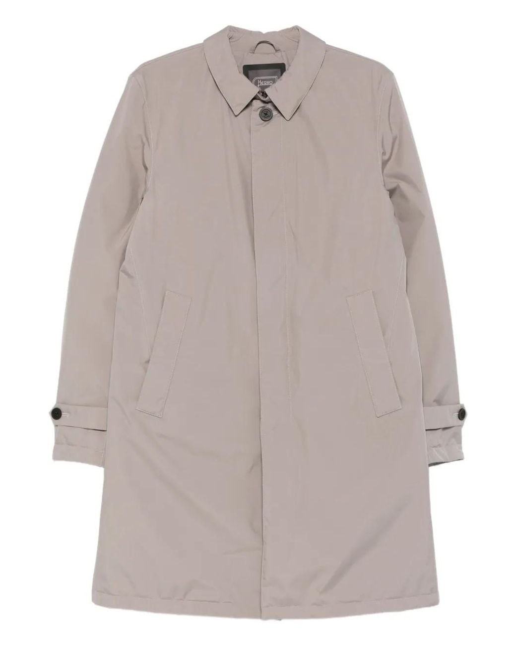 Herno Gray Buttoned Coat for men