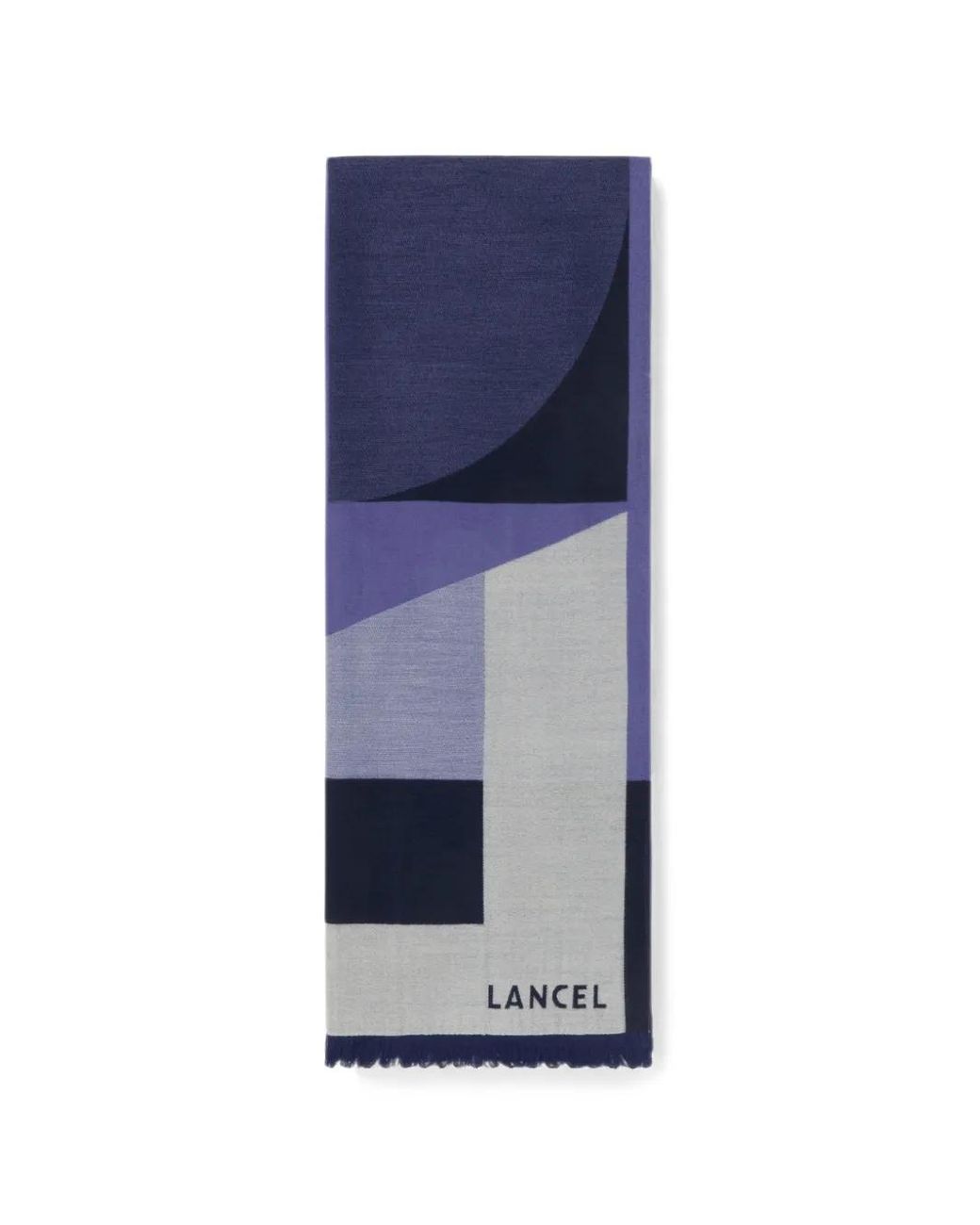 Lancel Blue Geometric Jacquard Scarf