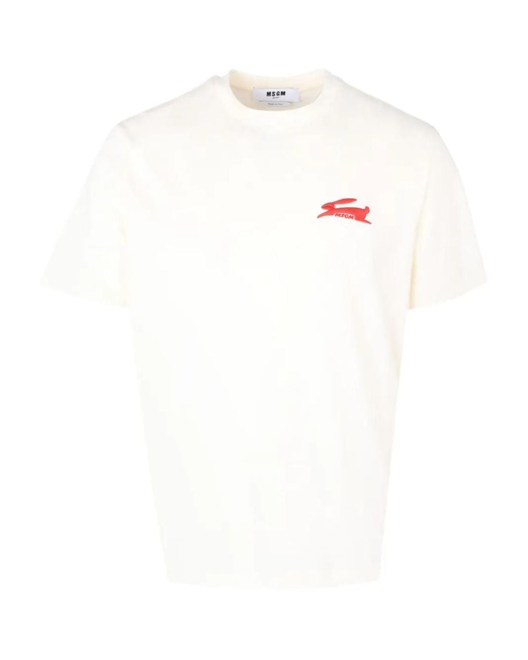 MSGM White Rabbit-Detail Graphic T-Shirt for men