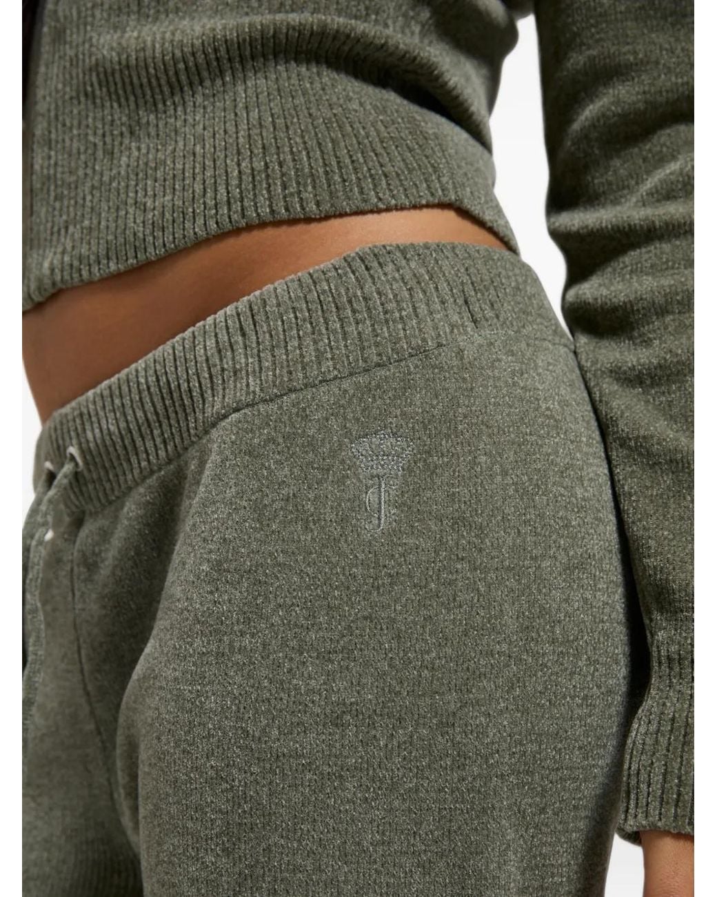 Juicy Couture Green Logo-Embroidered Knit Track Pants