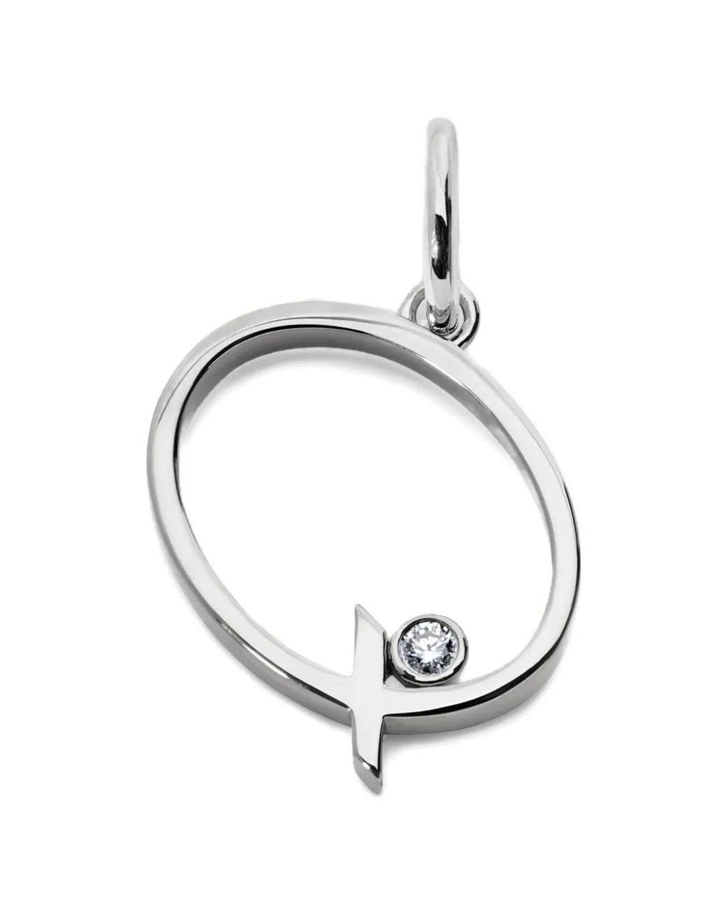 Monica Vinader Metallic Solitaire Diamond Initial Pendant