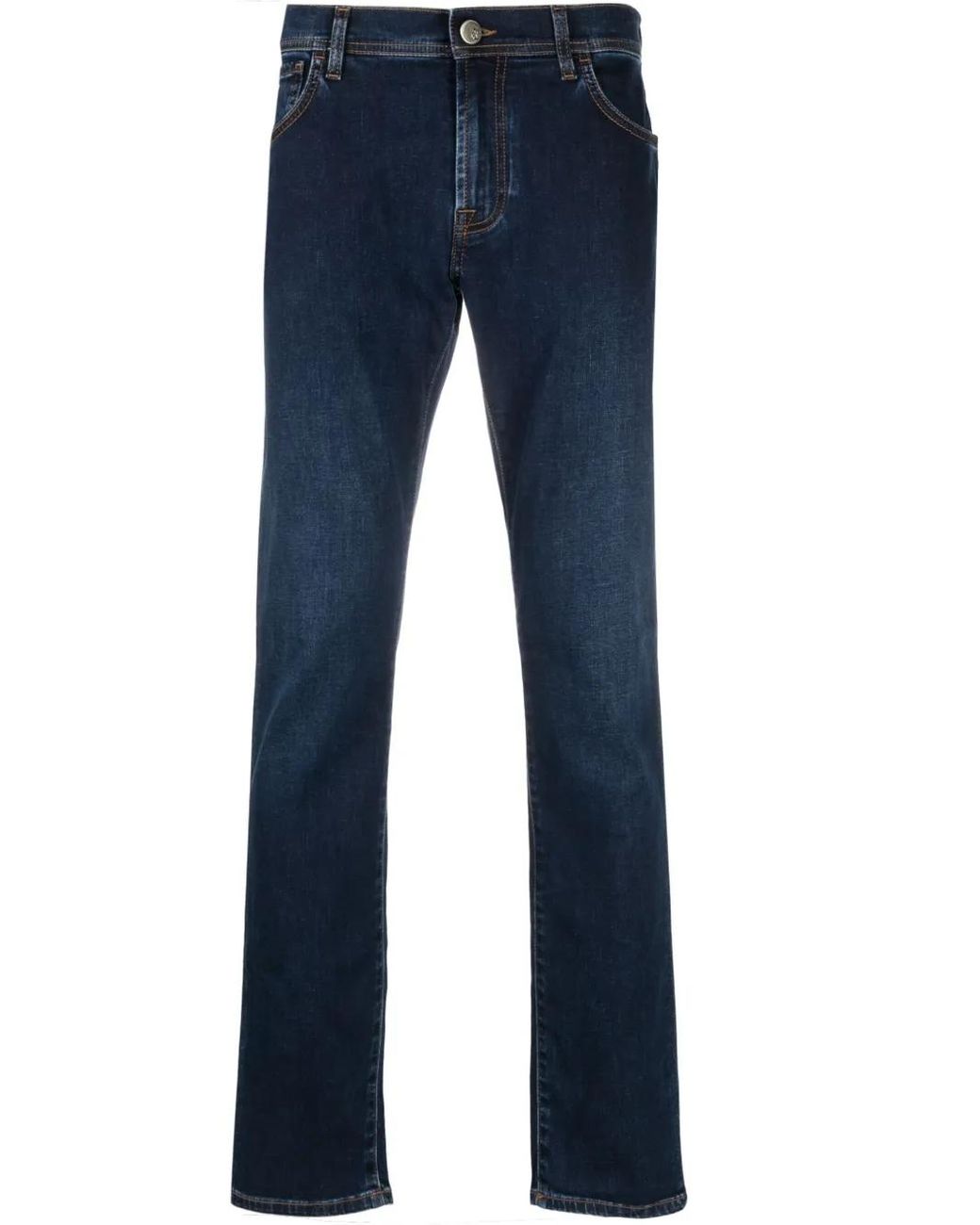 Corneliani Blue Low-Rise Straight-Leg Jeans for men