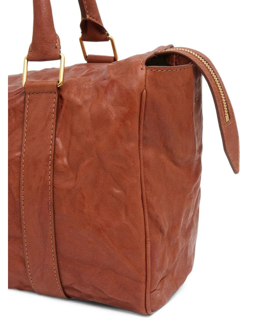 Mansur Gavriel Brown Onda Lambskin Satchel Bag