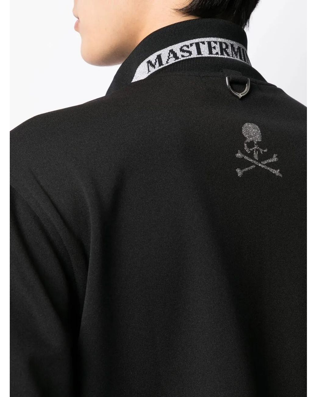 MASTERMIND WORLD Black Glitter-Logo Bomber Jacket for men