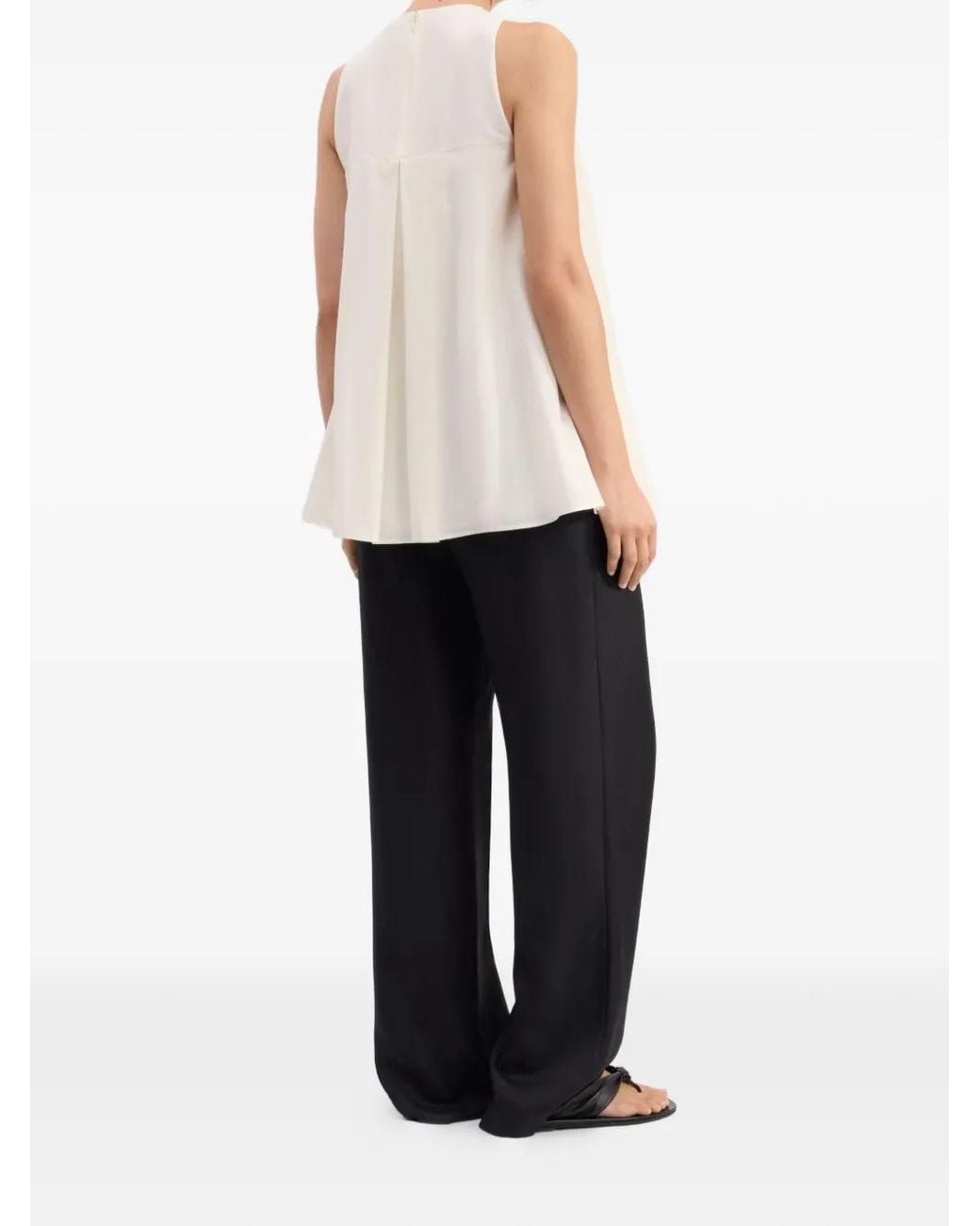 Loulou de Saison White Liao Flaring Gathered Blouse