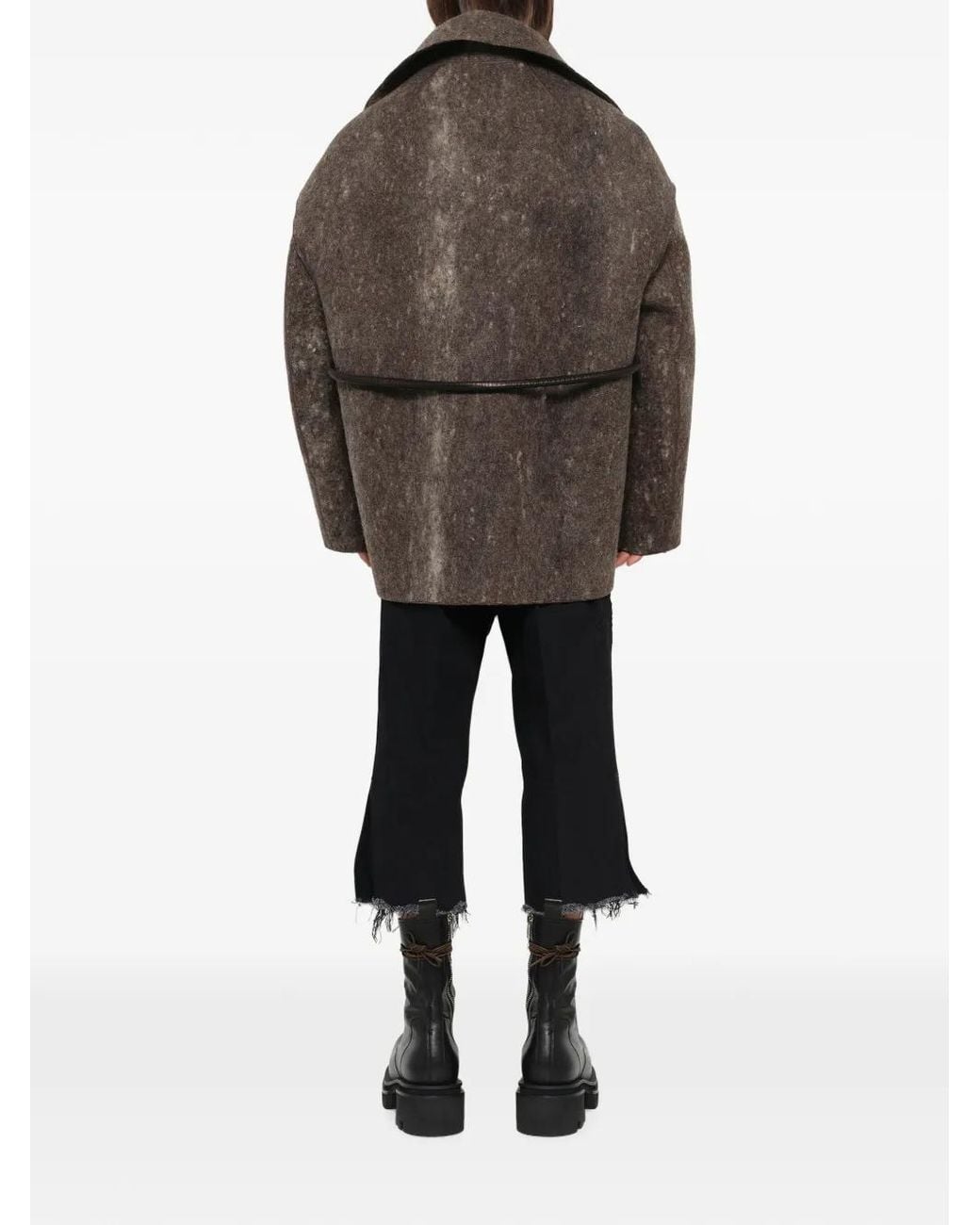 Rick Owens Brown Dracucollar Felted Jacket for men