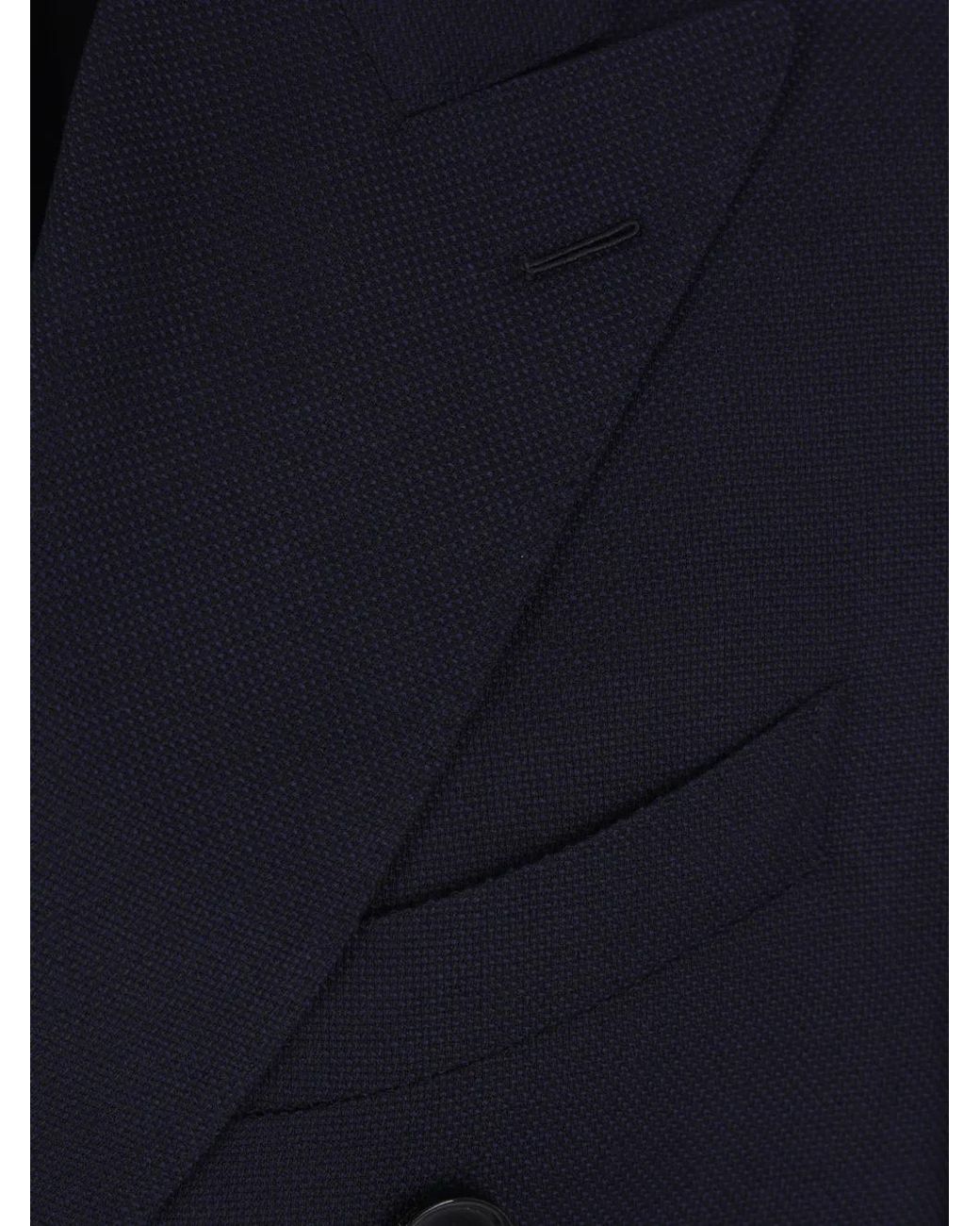 Caruso Blue Double-Breasted Dinner Jacket for men