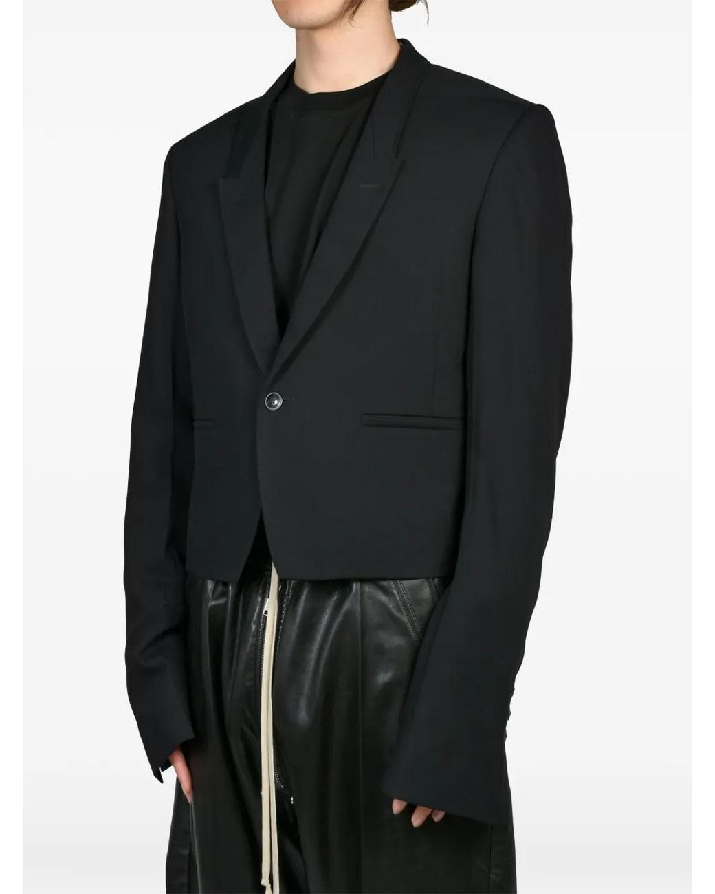 Rick Owens Black Alice Buckle-Strap Jacket for men
