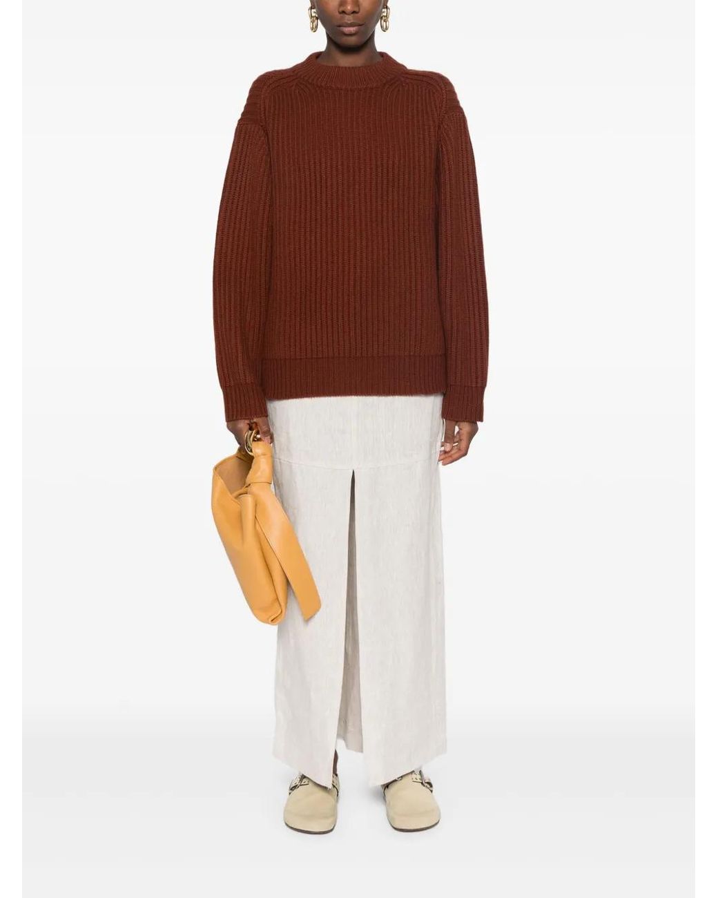 Sofie D'Hoore Brown Pull En Maille Nervurée