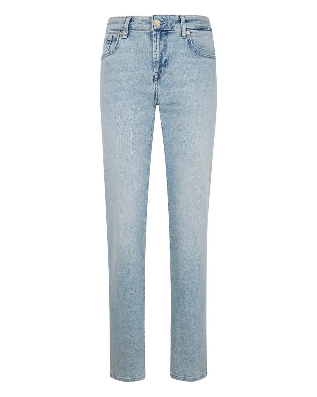 7 For All Mankind Blue "Calie" Straight Frozen Jeans