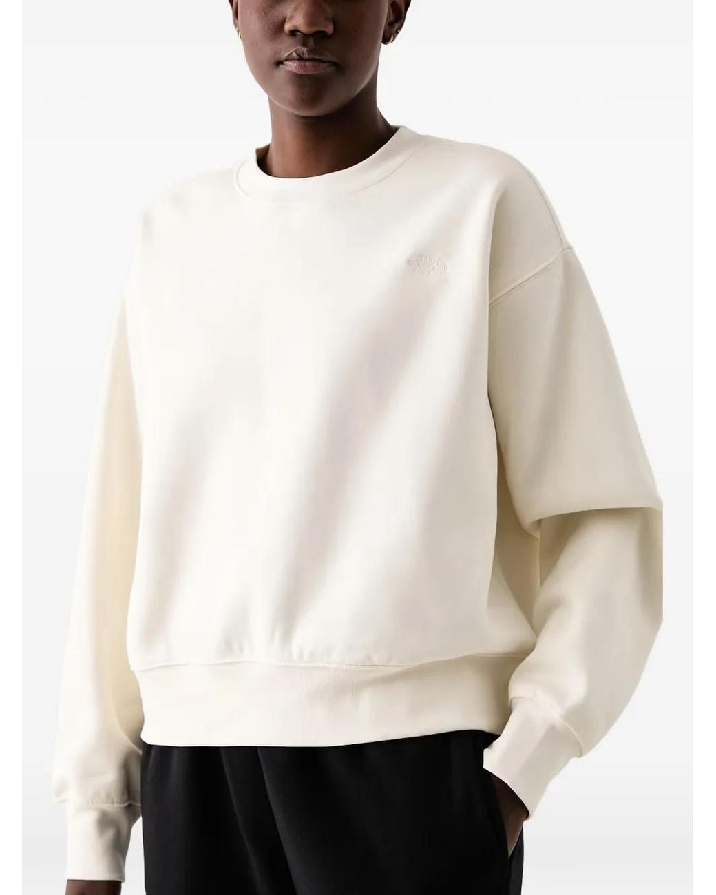 The North Face White Tnf Essential Simple Boxy Oversize Crew Sweatshirt