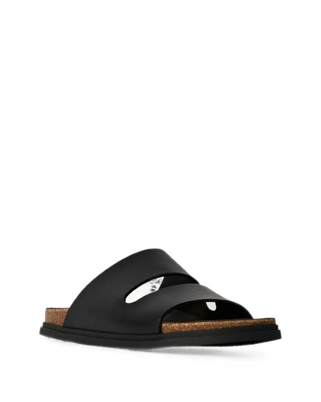 The Row Black Sandales En Cuir