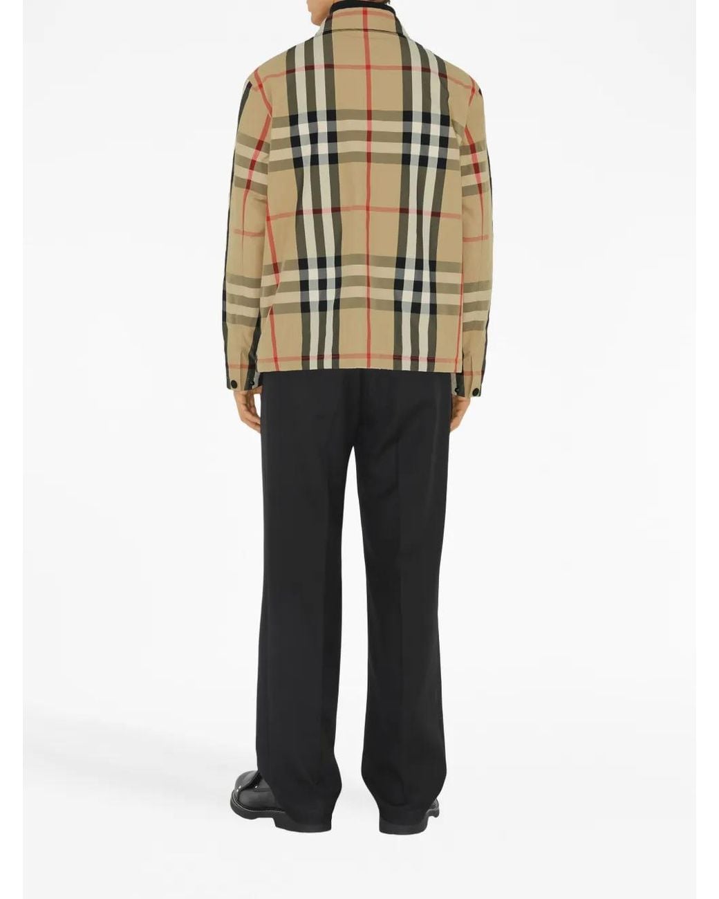 Burberry Brown Check-Pattern Shirt Jacket for men