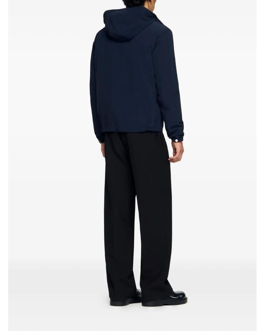 Sandro Blue Hooded Zip-Up Jacket for men