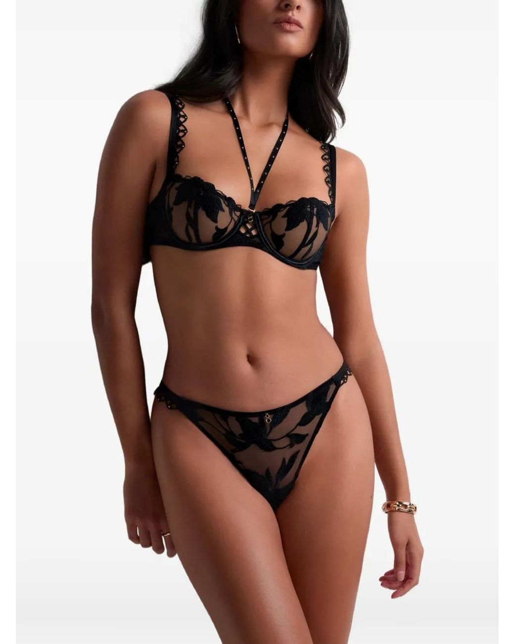 Aubade Black Embroidered Underwired Bra