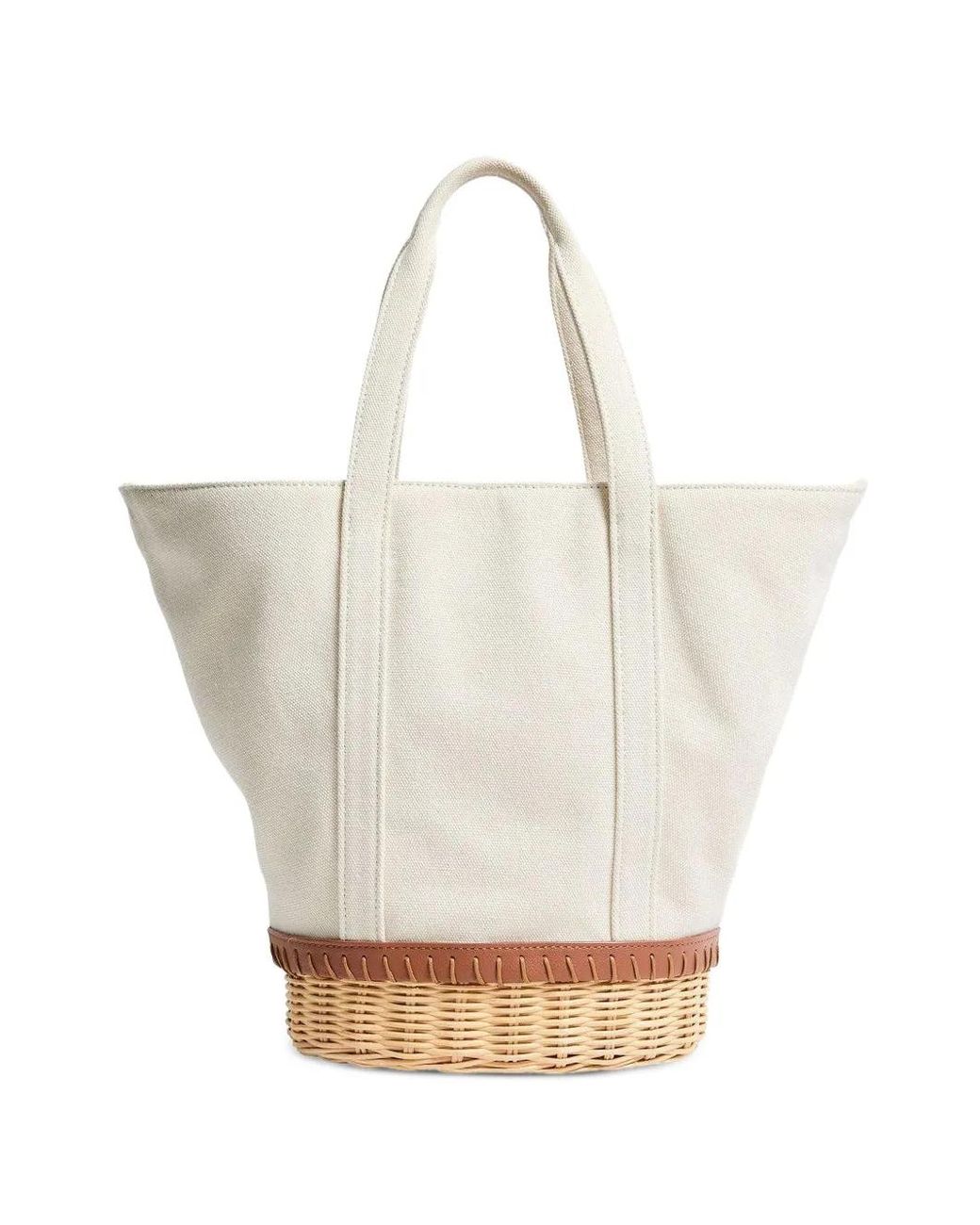 PAMELA MUNSON White The Gardener Canvas-And-Rattan Tote Bag for men