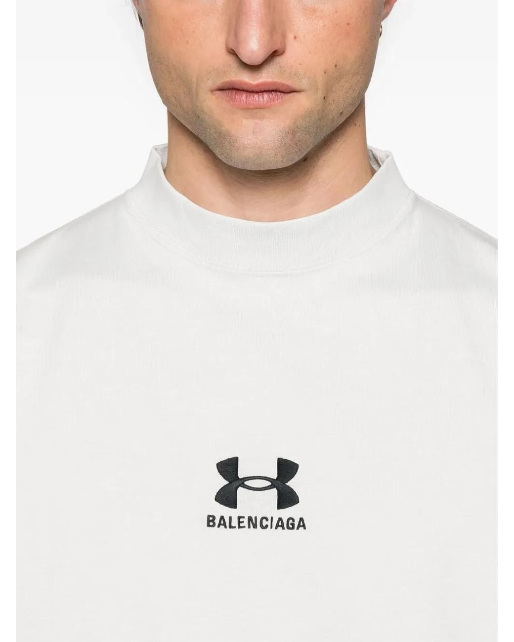 Balenciaga White X Under Armour Logo-Print T-Shirt