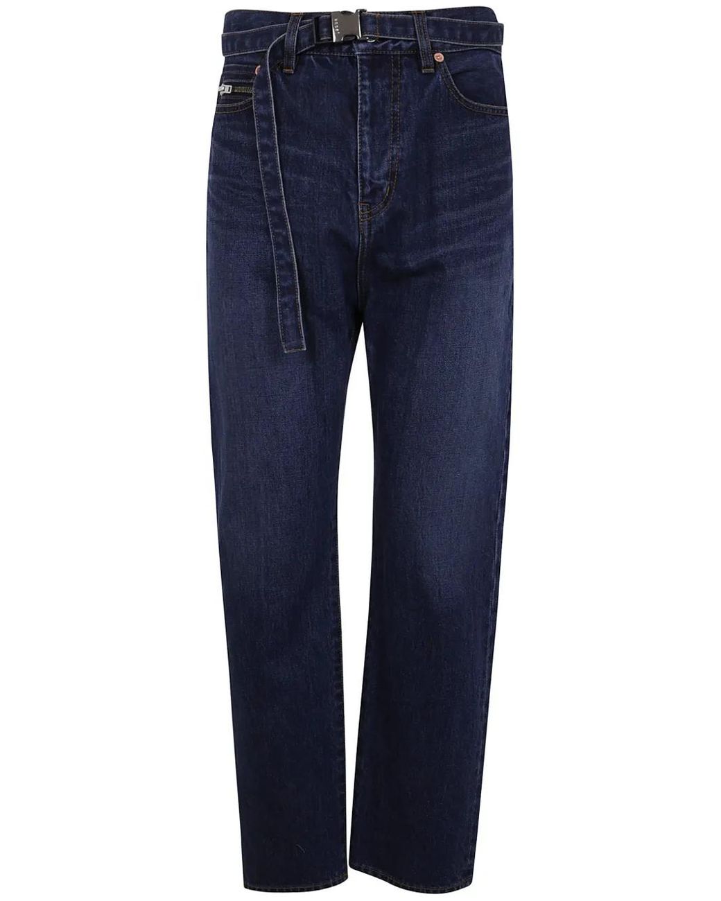 Sacai Blue Belted Straight Jeans