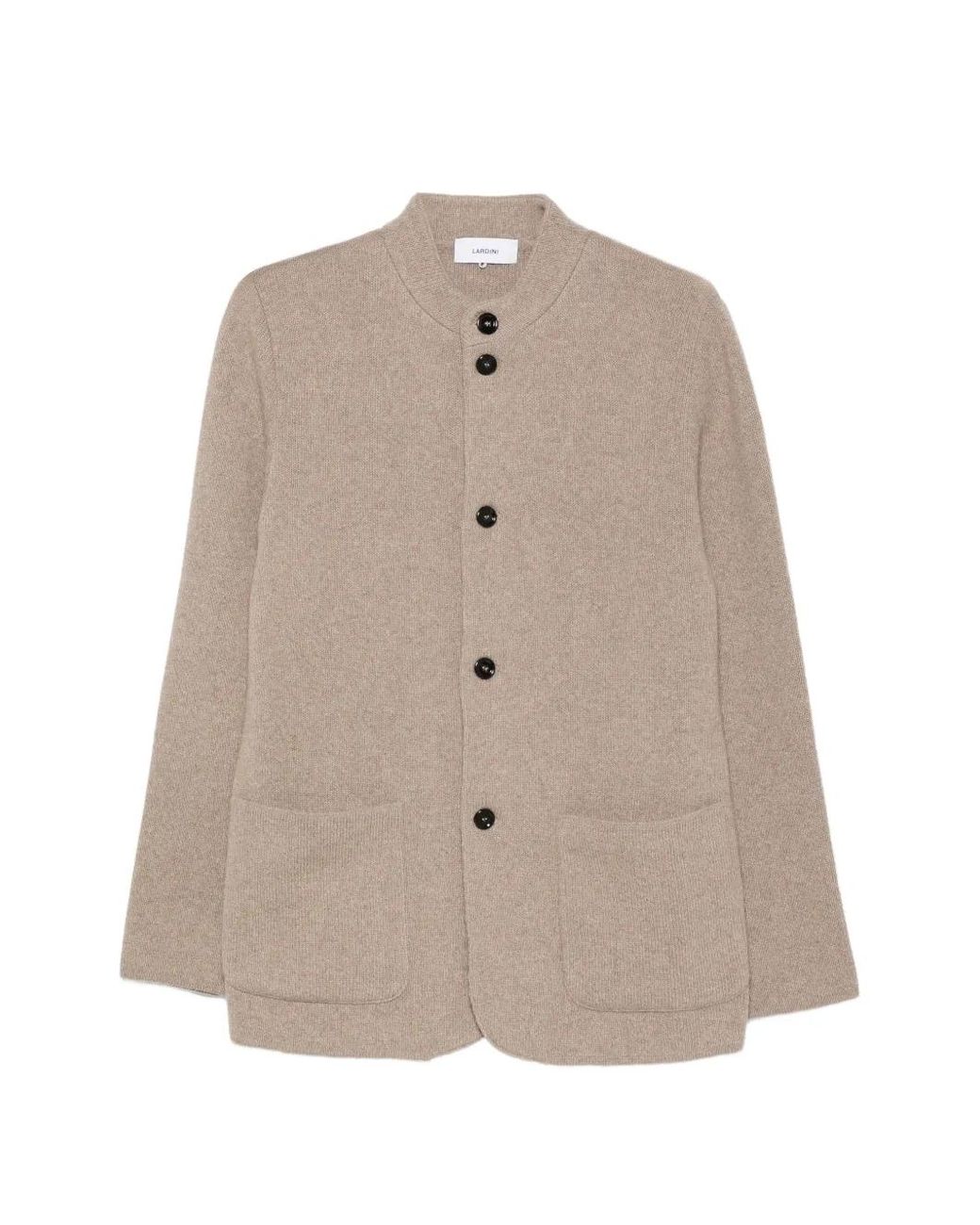Lardini Natural Mandarin-Collar Button-Up Jacket for men