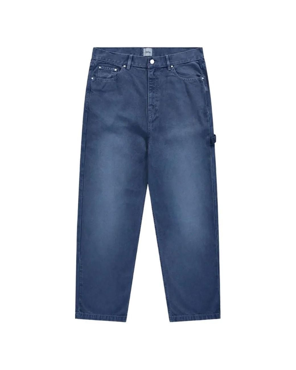 Arte' Blue Washed Workwear Trousers for men