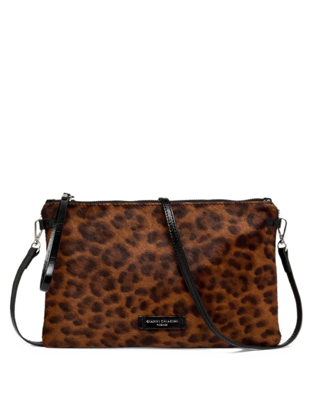 Gianni Chiarini Brown Hermy Leopard-Print Crossbody Bag