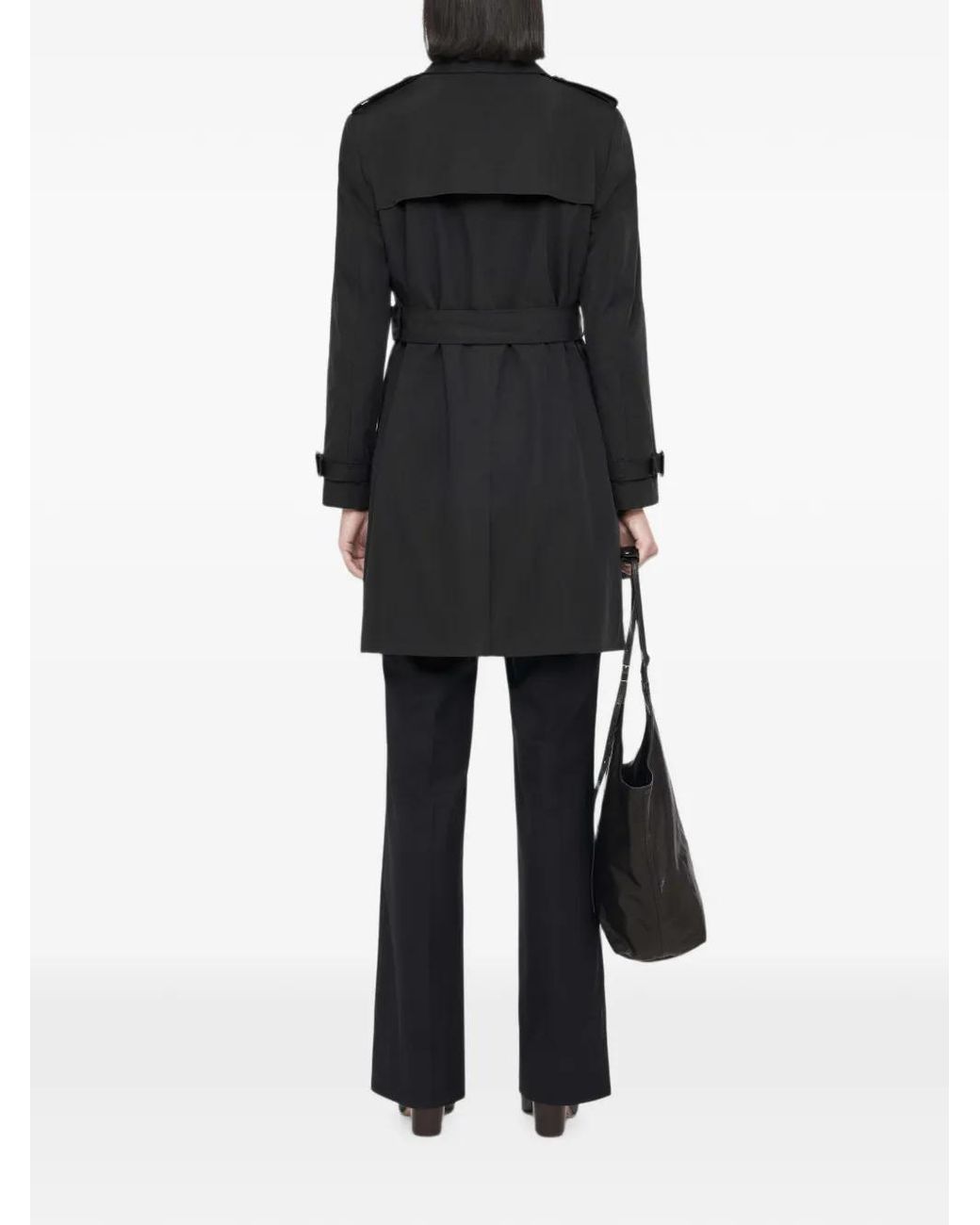 AllSaints Black Leonard Double-Breasted Trench Coat