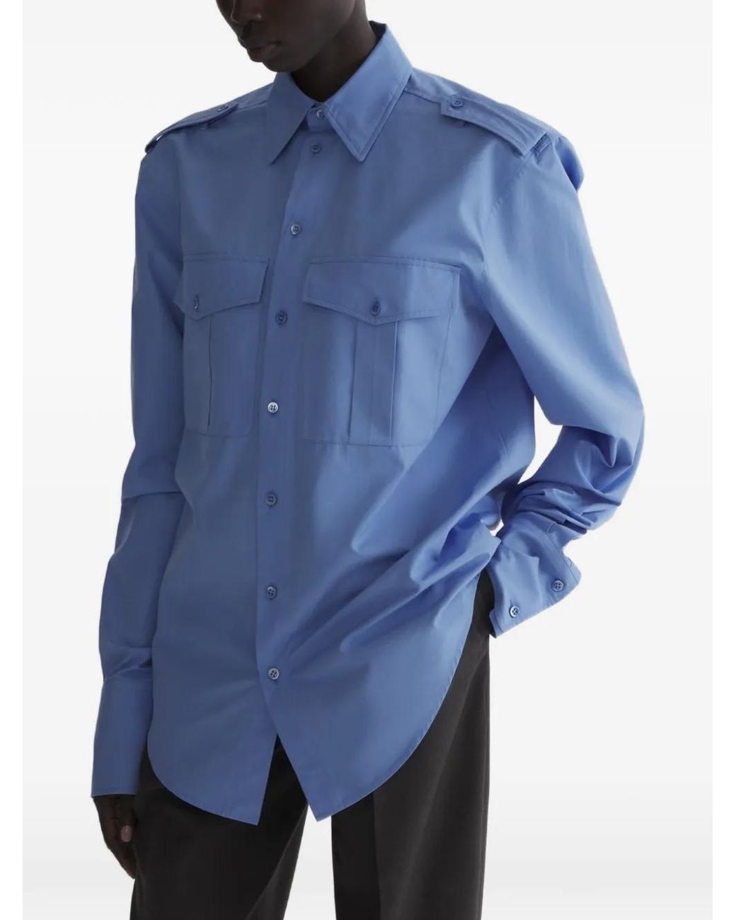 Mugler Legershirt in het Blue