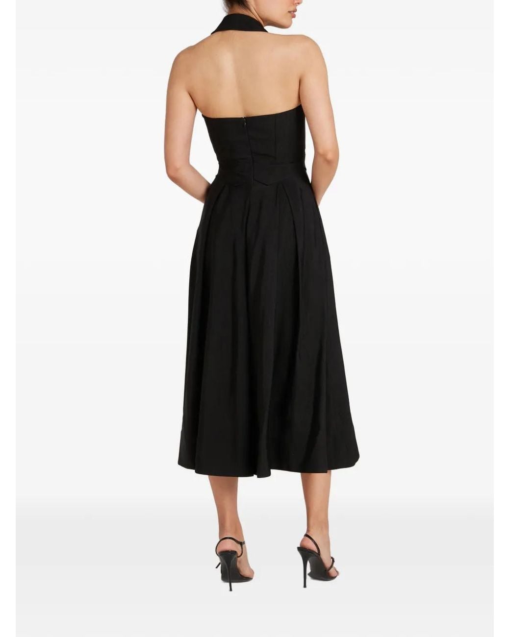 Temperley London Black Elodie Halter Dress