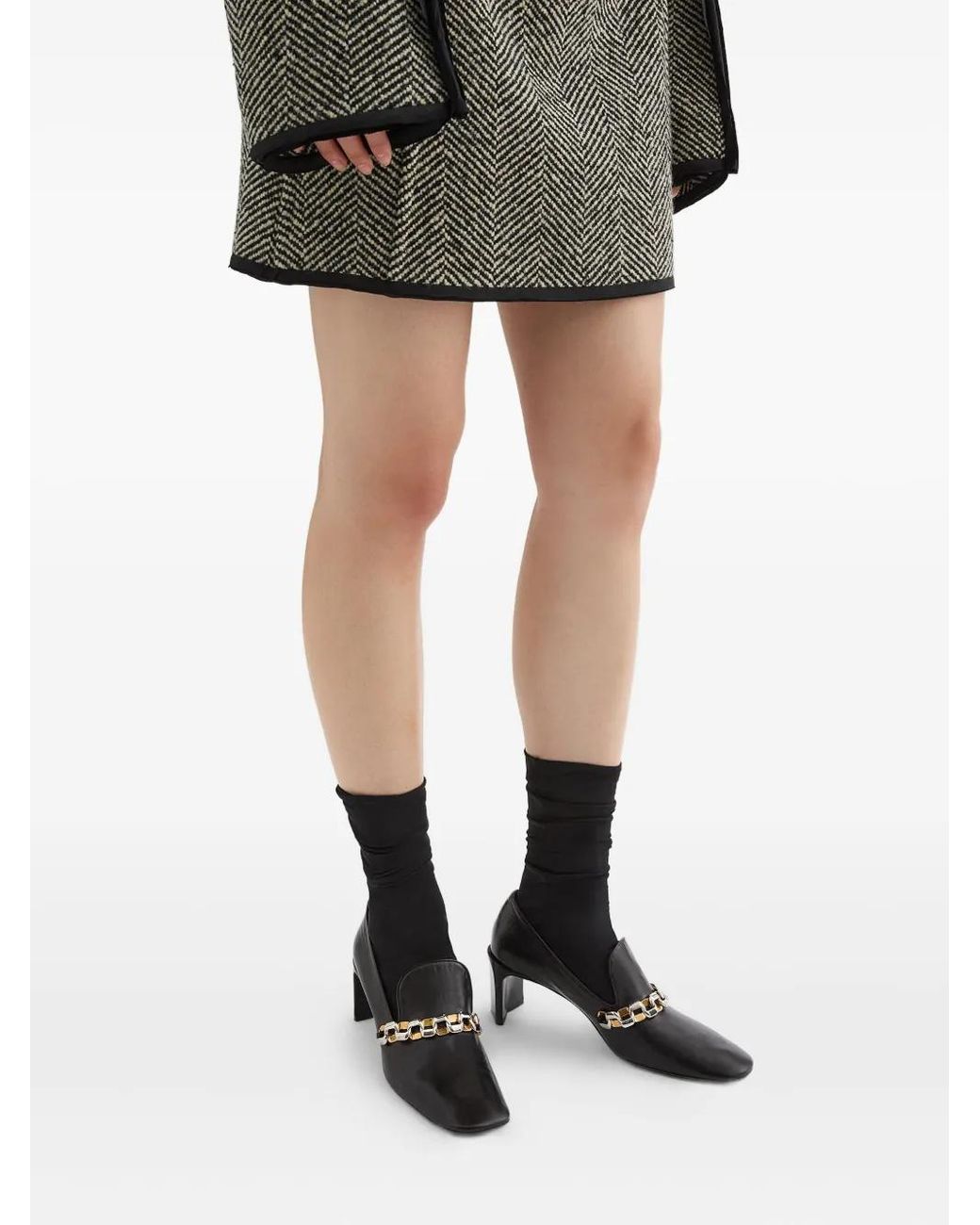 Jil Sander Black Leather Pumps