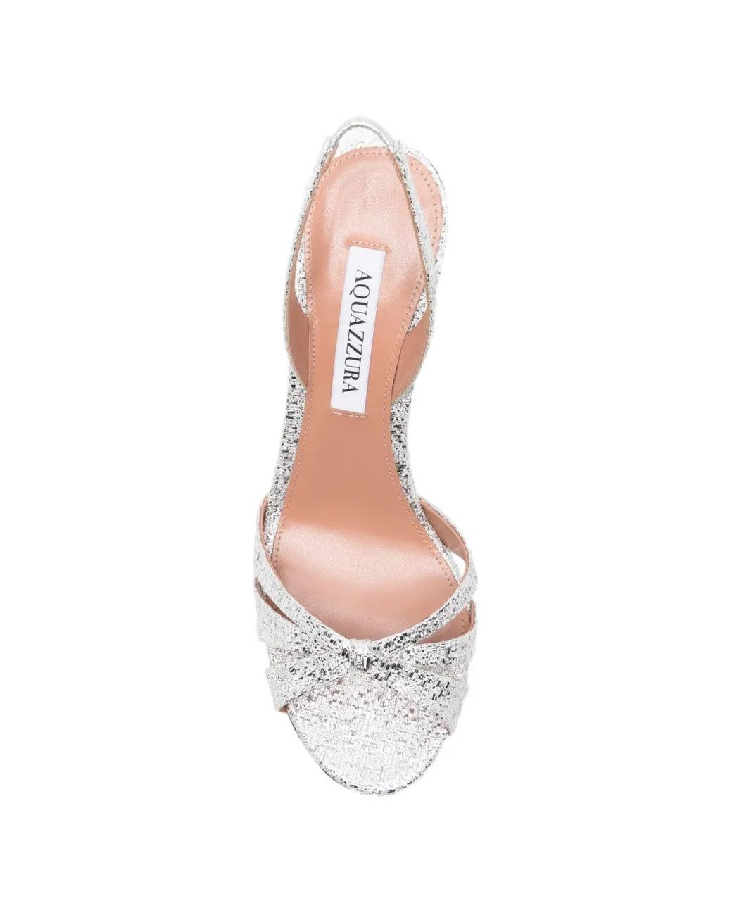 Aquazzura White Metallic-Effect Slingback Sandals