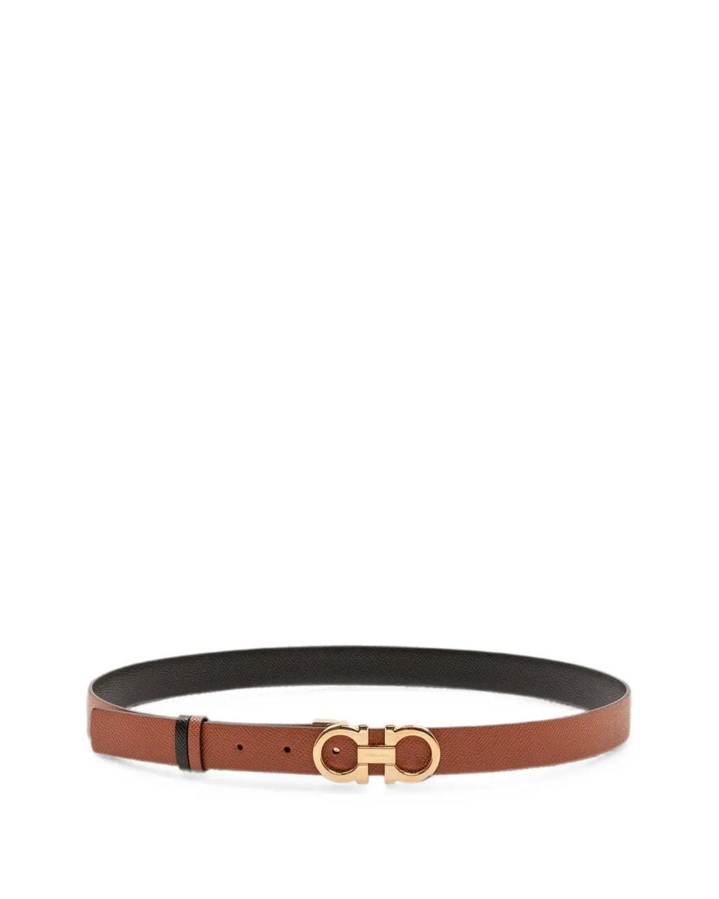 Ferragamo White Reversible And Adjustable Gancini Belt