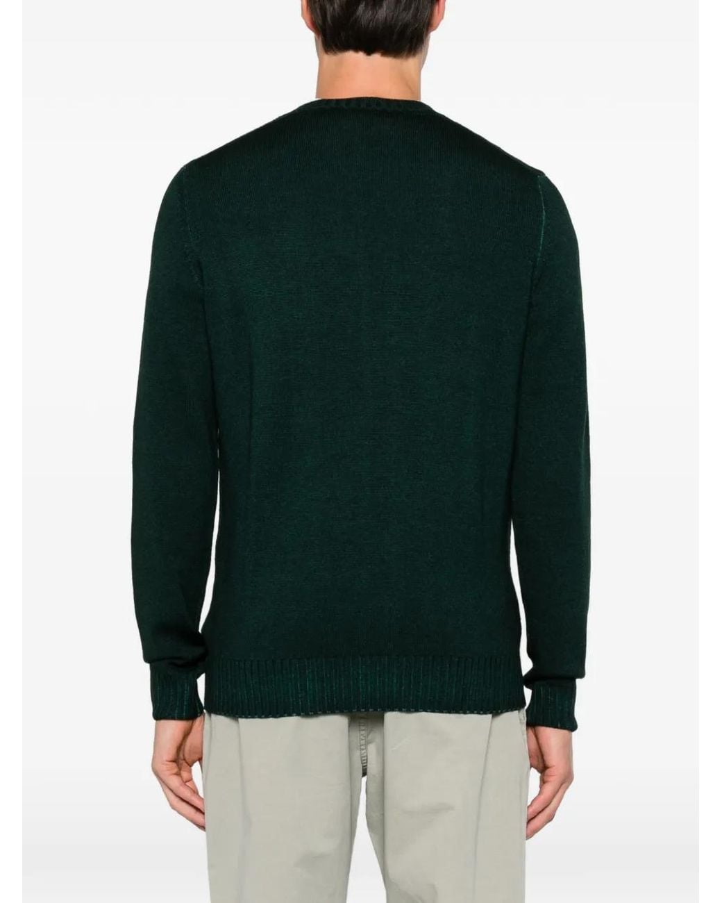 FILIPPO DE LAURENTIIS Green Crew-Neck Long-Sleeve Sweater for men