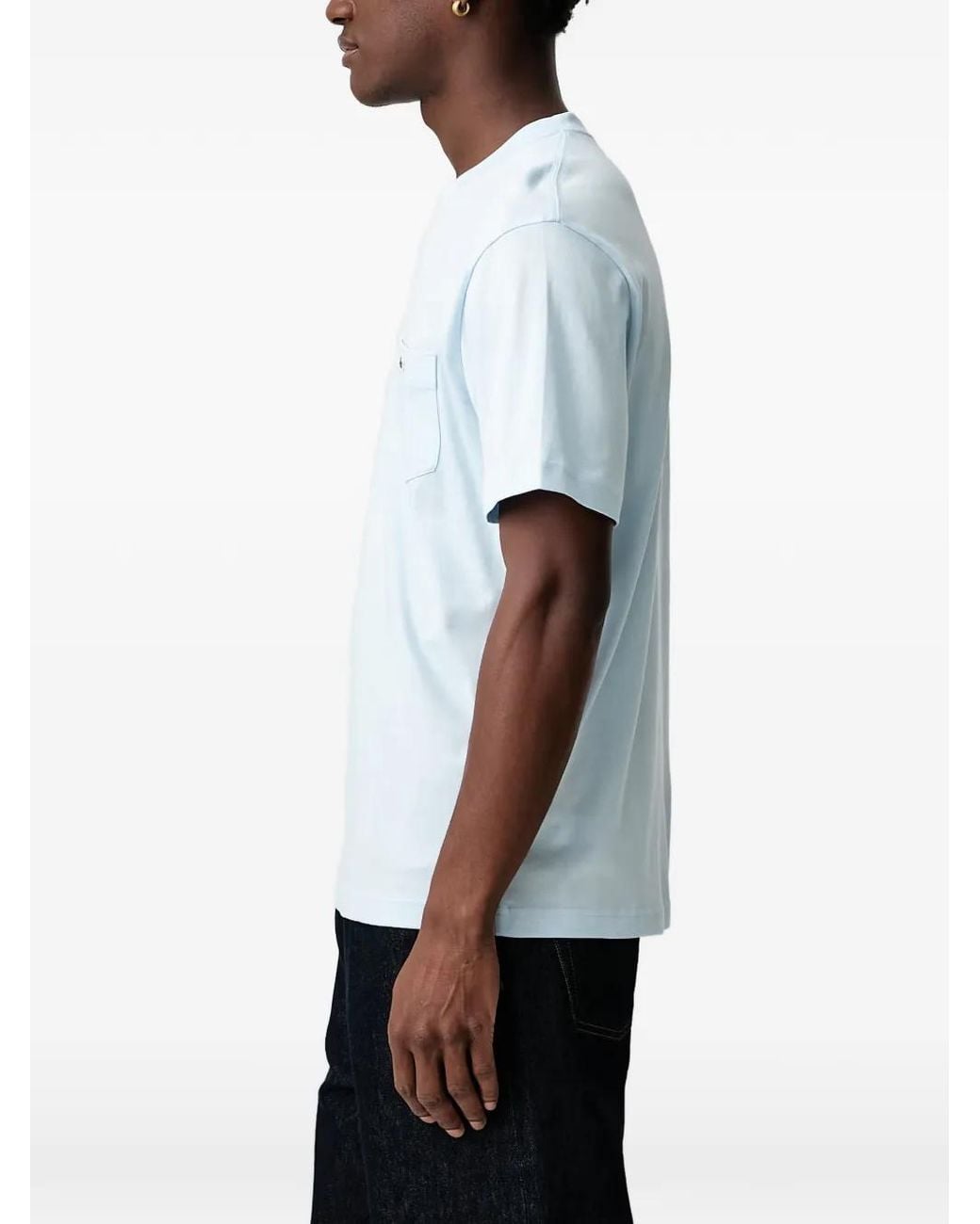 Lacoste T-Shirt Met Logopatch in het Blue voor heren
