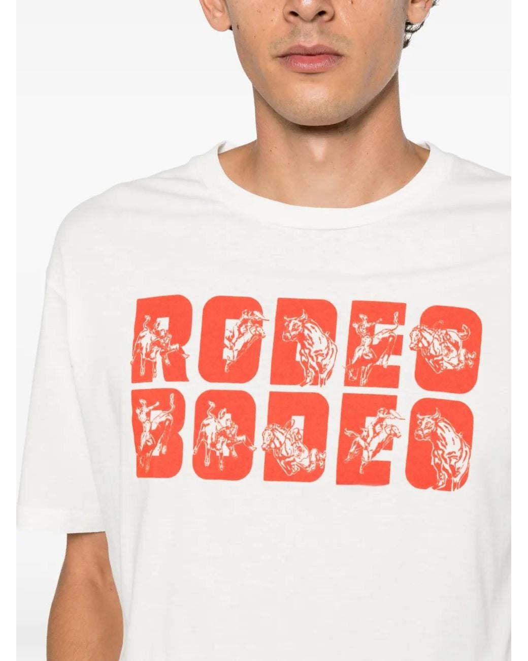 Bode White Rodeo O Graphic-Print T-Shirt for men