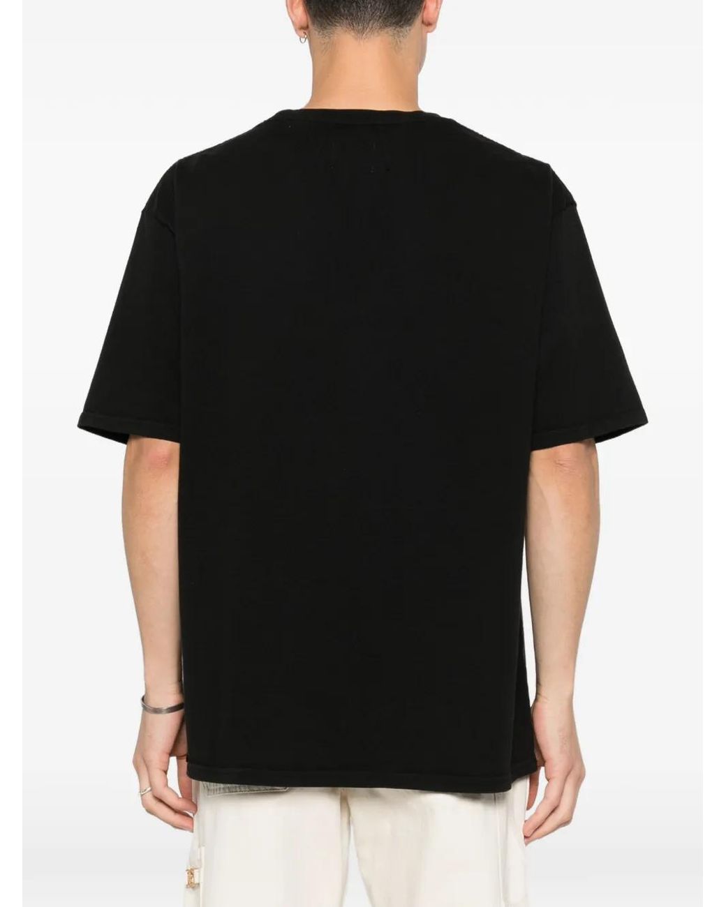Rhude Black Graphic-Print T-Shirt for men