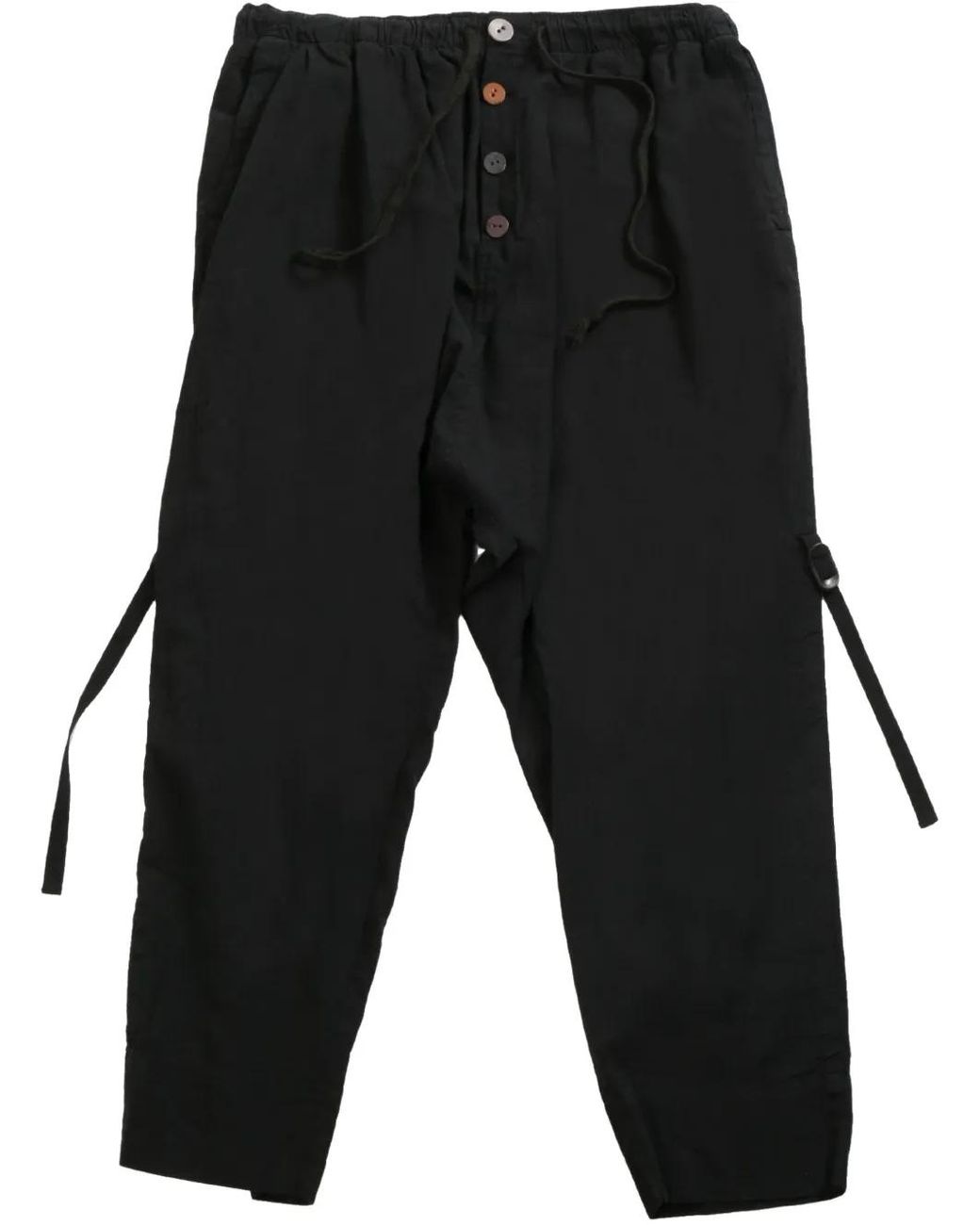 Undercover Black Cropped Tapered Trousers for men