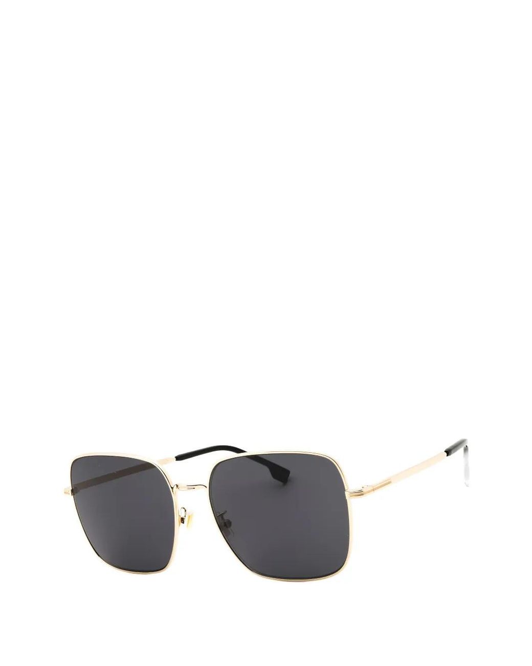 Boss Gray Rectangle-Frame Sunglasses