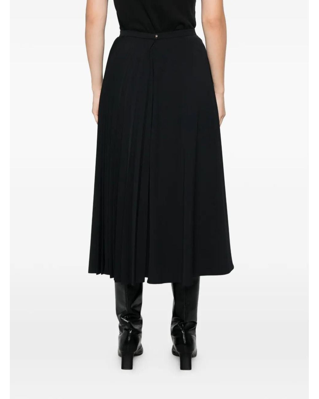 iBlues Black Iblalamaro Pleated Midi Skirt