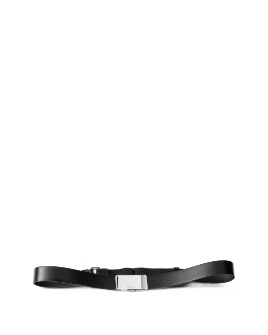 Prada White Leather Belt