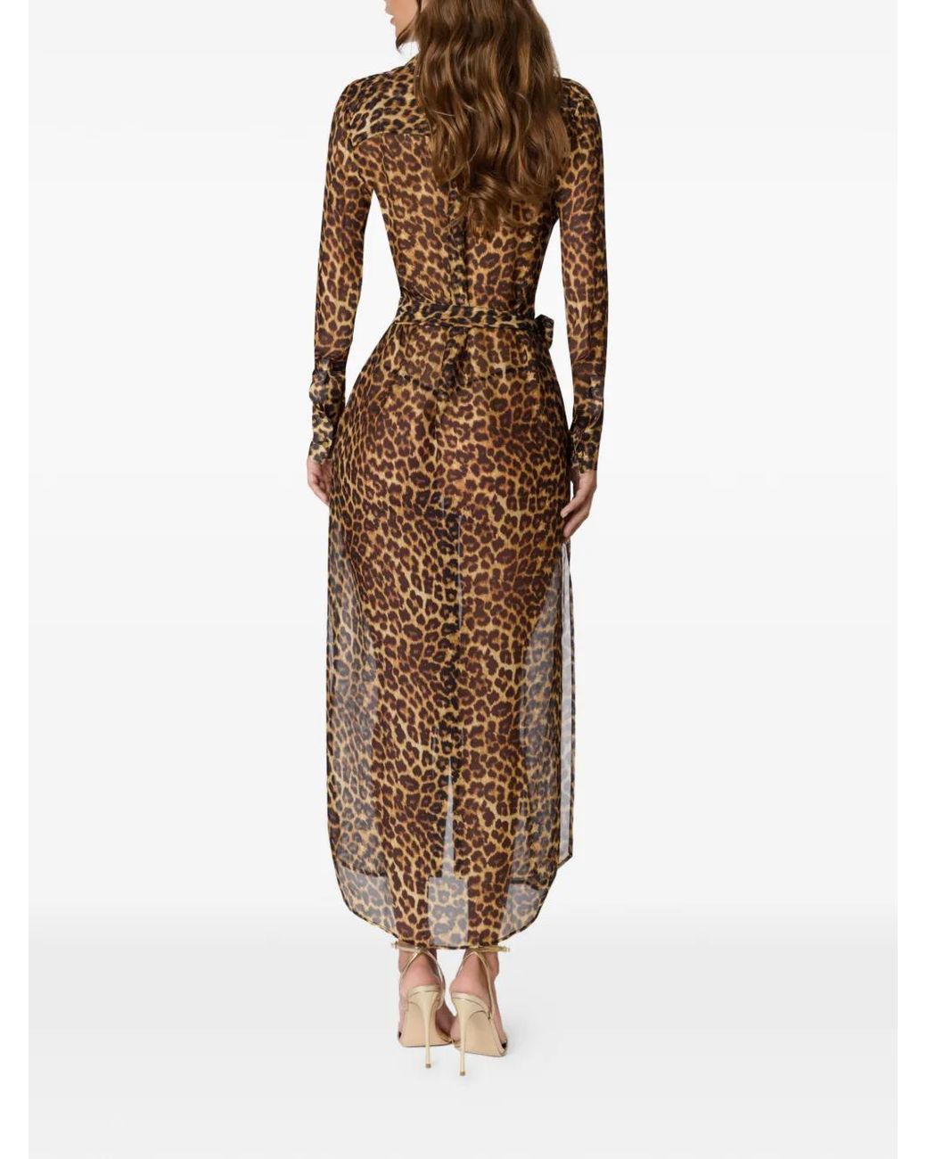 Maison Close Maxi-Jurk Met Luipaardprint in het Natural