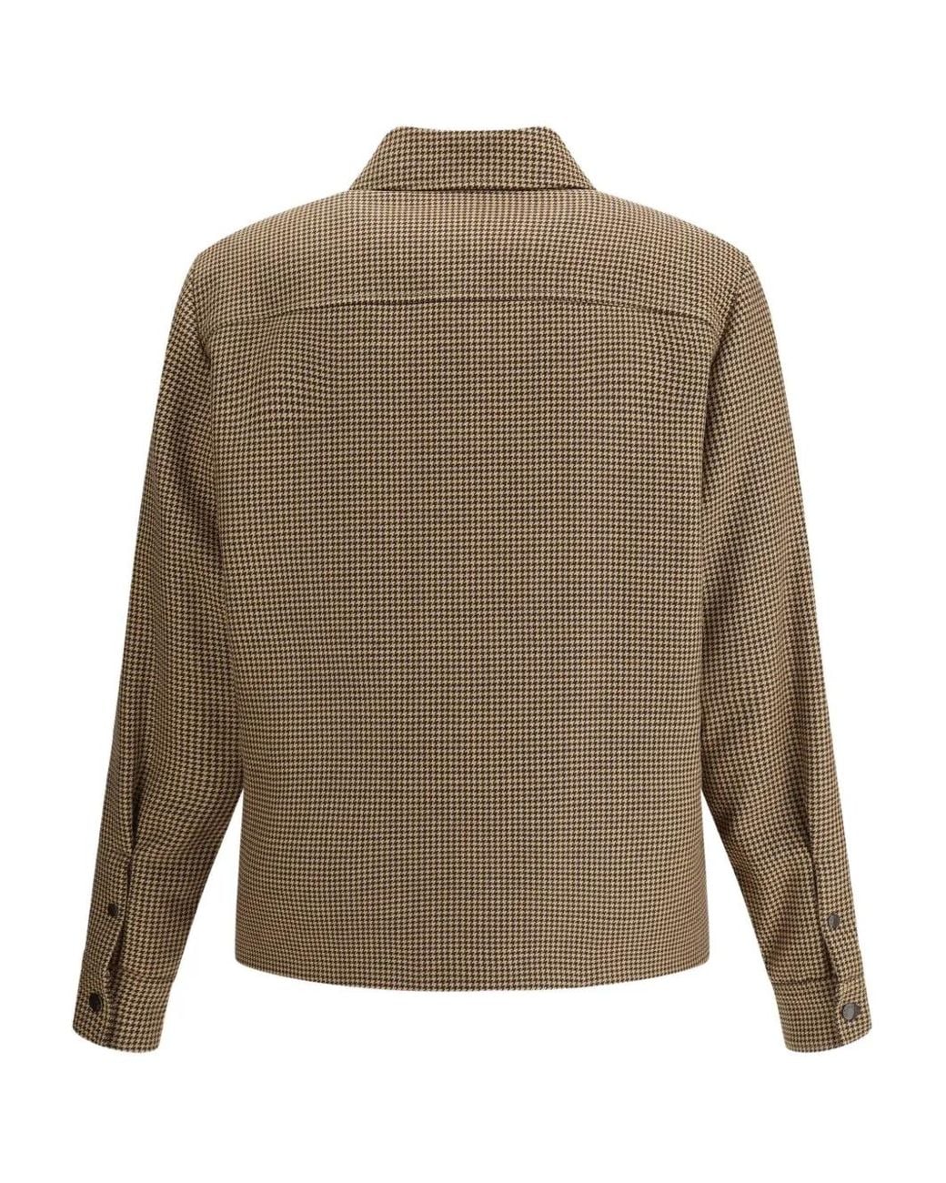 Moncler Green Houndstooth-Pattern Zip-Front Jacket for men