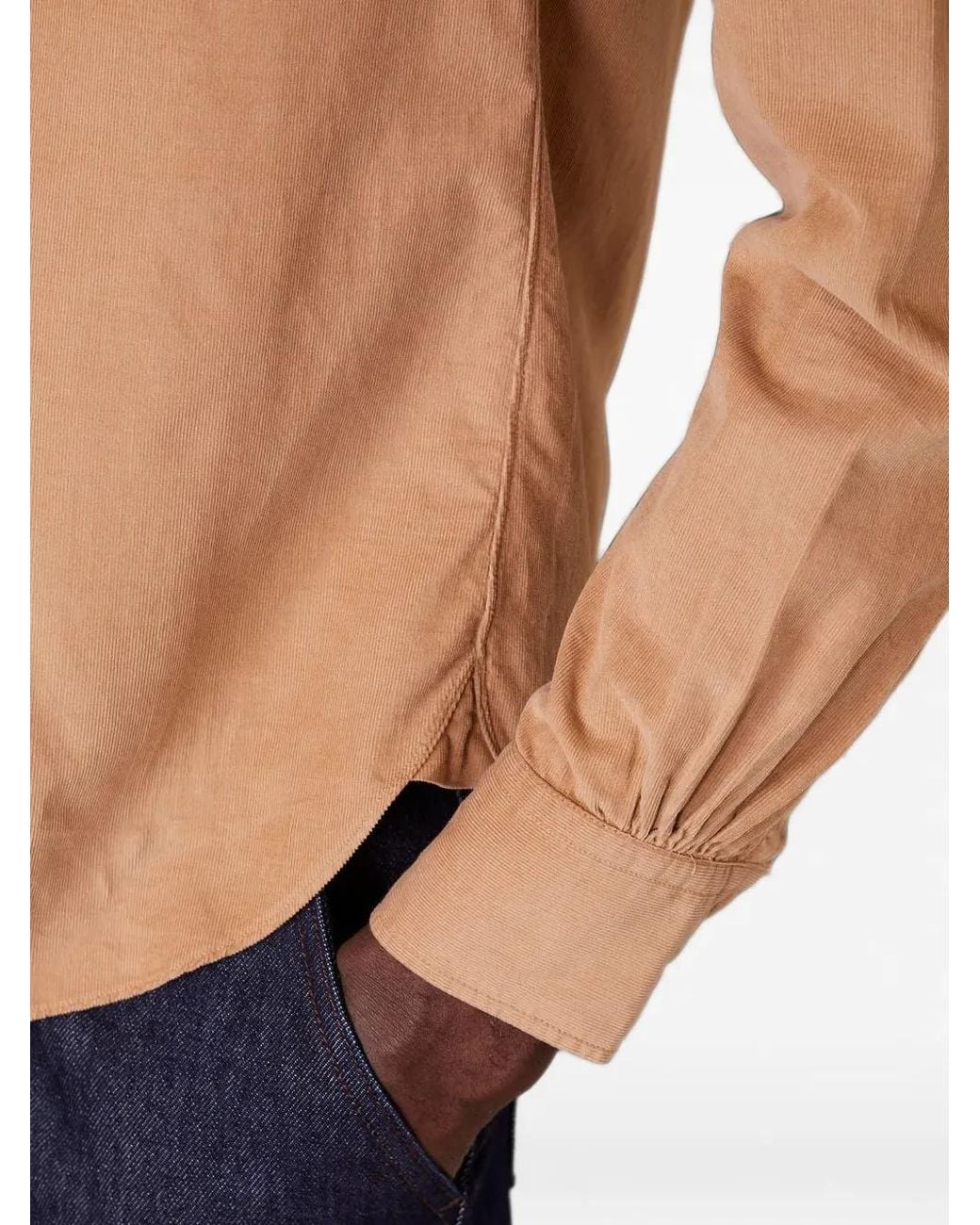 Officine Generale Blue Lipp Corduroy Shirt for men