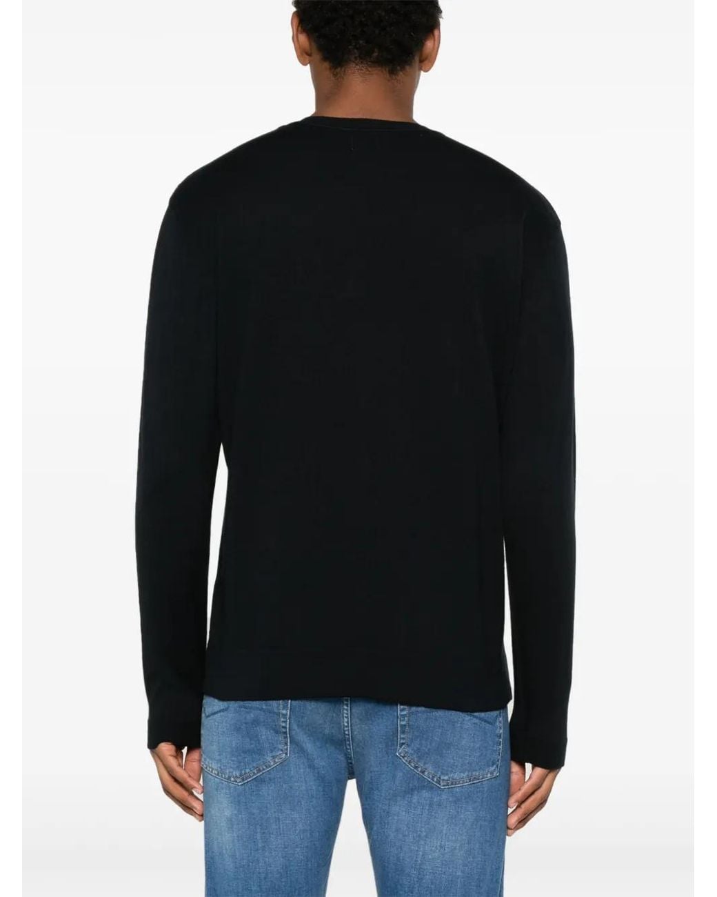 C P Company Black Sea Island Logo Sweater for men