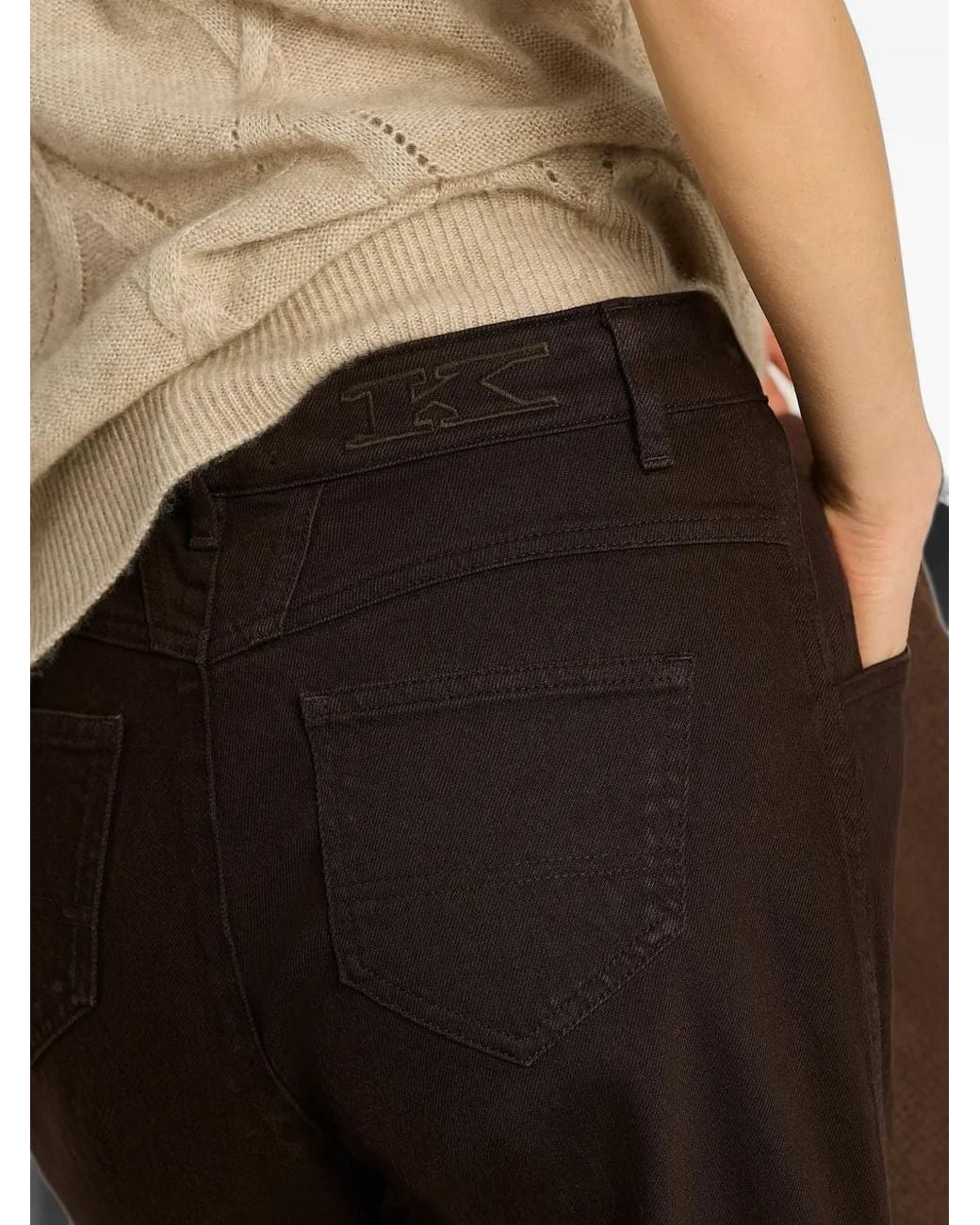 Kiton Brown Straight-Leg Jeans