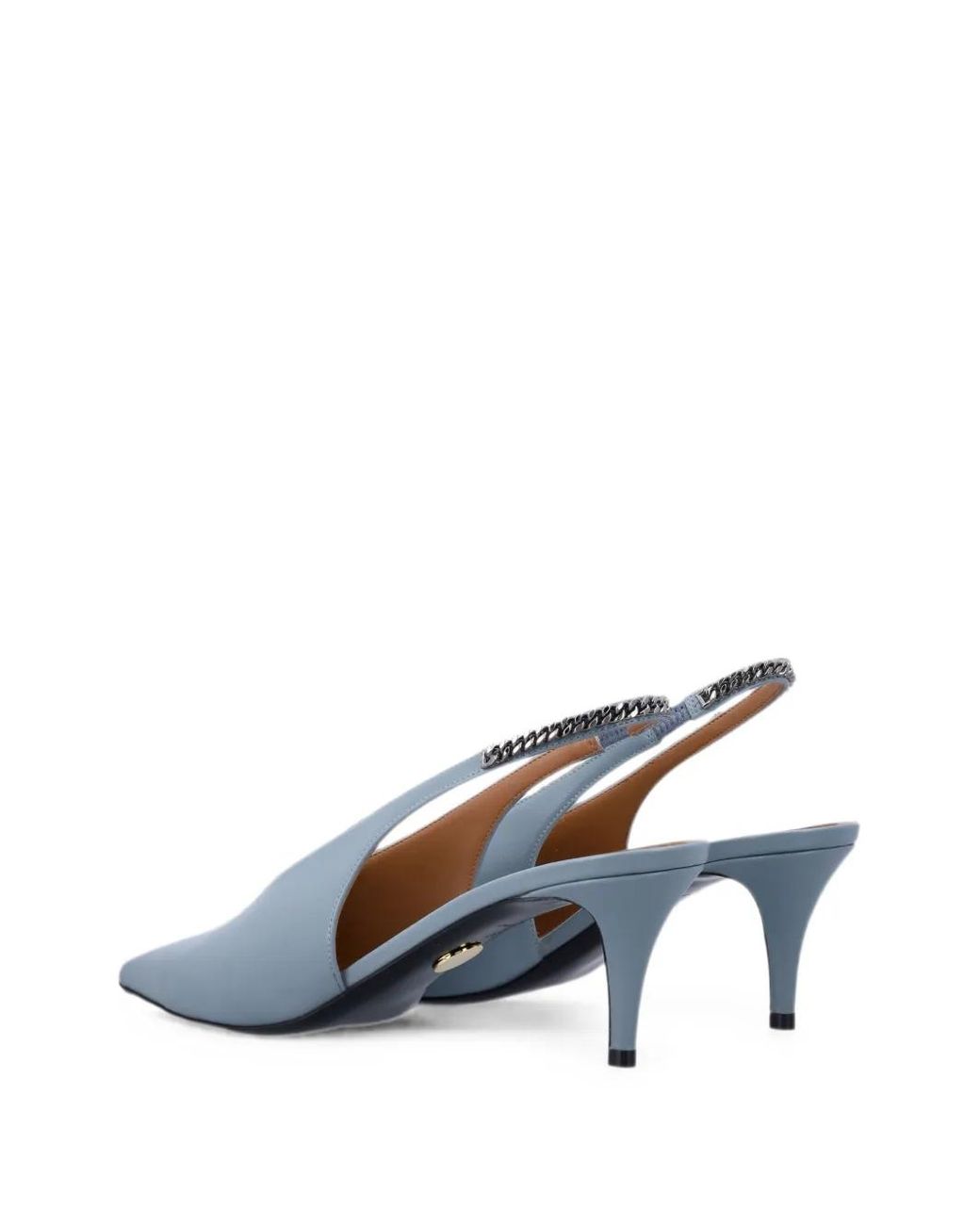 Stella McCartney White Chain-Link Slingback Pumps